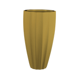 San jose tall fluted fiberglass planter in Gloss Metallic Gold, studio render