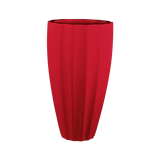 San jose tall fluted fiberglass planter in Gloss Red, studio render
