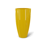 San Jose tall fluted fiberglass planter in Gloss Saffron, 16 × 30 in, studio render