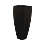 San jose tall fluted fiberglass planter in Matte Black, studio render