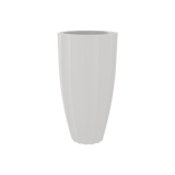 San Jose tall fluted fiberglass planter in Matte Cement Grey, 16 × 30 in, studio render