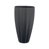 San jose tall fluted fiberglass planter in Matte Charcoal, studio render