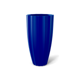 San Jose tall fluted fiberglass planter in Matte Cobalt Blue, 16 × 30 in, studio render