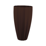 San jose tall fluted fiberglass planter in Matte Dark Brown, studio render
