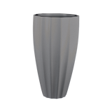 San jose tall fluted fiberglass planter in Matte Gunmetal, studio render