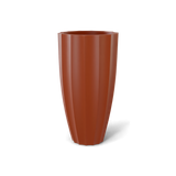 San Jose tall fluted fiberglass planter in Matte Terra Cotta, 16 × 30 in, studio render