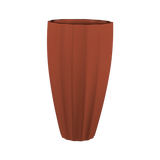 San jose tall fluted fiberglass planter in Matte Terra Cotta, studio render