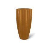 San Jose tall fluted fiberglass planter in Metallic Bronze, 16 × 30 in, studio render
