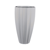 San jose tall fluted fiberglass planter in Metallic Silver, studio render