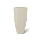 San Jose tall fluted fiberglass planter in Satin Beige, 16 × 30 in, studio render