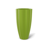 San Jose tall fluted fiberglass planter in Satin Green, 16 × 30 in, studio render