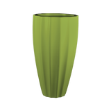 San jose tall fluted fiberglass planter in Satin Green, studio render