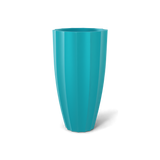 San Jose tall fluted fiberglass planter in Satin Seafoam Green, 16 × 30 in, studio render