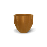 santa-barbara-fluted-round fiberglass planter, Metallic Bronze finish
