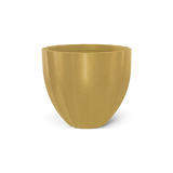 Santa Barbara fluted round fiberglass planter in Gloss Metallic Gold