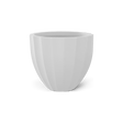 Santa Barbara fluted round fiberglass planter in Matte Bright White