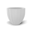 Santa barbara fluted round fiberglass planter in Matte Bright White, D 23 in × 20.3 in, studio render