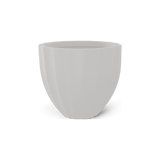 Santa Barbara fluted round fiberglass planter in Matte Cement Grey