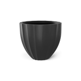 Santa Barbara fluted round fiberglass planter in Matte Charcoal