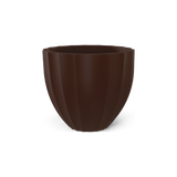 Santa Barbara fluted round fiberglass planter in Matte Dark Brown