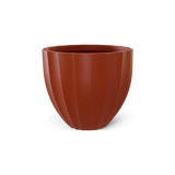 Santa Barbara fluted round fiberglass planter in Matte Terra Cotta