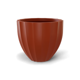 Santa barbara fluted round fiberglass planter in Matte Terra Cotta, D 23 in × 20.3 in, studio render