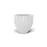 santa-barbara-fluted-round fiberglass planter, Gloss Bright White finish