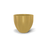 santa-barbara-fluted-round fiberglass planter, Gloss Metallic Gold finish