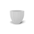 santa-barbara-fluted-round fiberglass planter, Matte Bright White finish