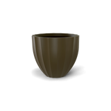santa-barbara-fluted-round fiberglass planter, Matte Bronze finish