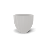 santa-barbara-fluted-round fiberglass planter, Matte Cement Grey finish
