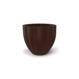 santa-barbara-fluted-round fiberglass planter, Matte Dark Brown finish