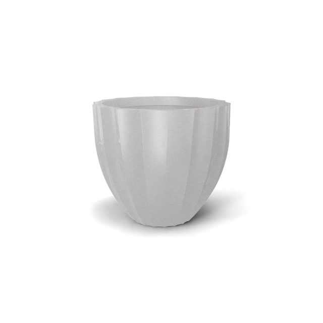 Santa Barbara Fluted Round Planter in Metallic Silver