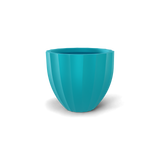 santa-barbara-fluted-round fiberglass planter, Satin Sea Foam finish