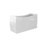 Seoul curved rectangular fiberglass planter in Gloss Bright White