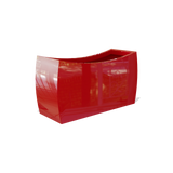 Seoul curved rectangular fiberglass planter in Gloss Red