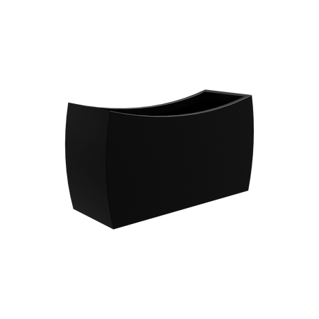 Seoul curved rectangular fiberglass planter in Matte Black
