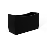 Seoul curved fiberglass planter in Matte Black, 32 × 12 × 18 in, studio render