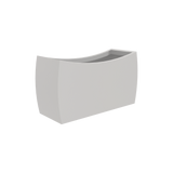 Seoul curved rectangular fiberglass planter in Matte Cement Grey