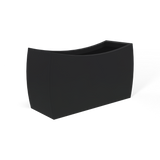 Seoul curved fiberglass planter in Matte Charcoal, 32 × 12 × 18 in, studio render