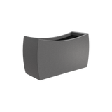 Seoul curved rectangular fiberglass planter in Matte Gunmetal