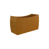 Seoul curved rectangular fiberglass planter in Metallic Bronze