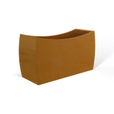 Seoul curved fiberglass planter in Metallic Bronze, 32 × 12 × 18 in, studio render