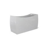 Seoul curved rectangular fiberglass planter in Metallic Silver
