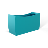 Seoul curved fiberglass planter in Satin Seafoam Green, 32 × 12 × 18 in, studio render