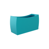 Seoul curved rectangular fiberglass planter in Satin Seafoam Green