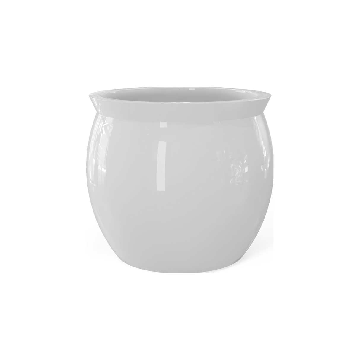 Shanghai fishbowl fiberglass planter in Gloss Bright White
