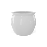 Shanghai fishbowl fiberglass planter in Gloss Bright White
