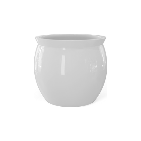 Shanghai fishbowl fiberglass planter in Gloss Bright White