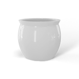 Shanghai fishbowl fiberglass planter in Gloss Bright White, studio render